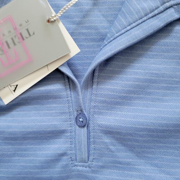 Tehama Women Golf Polo Short Sleeve Blue Collared Hang Em Dry Pima Cotton Sz S - Picture 7 of 8